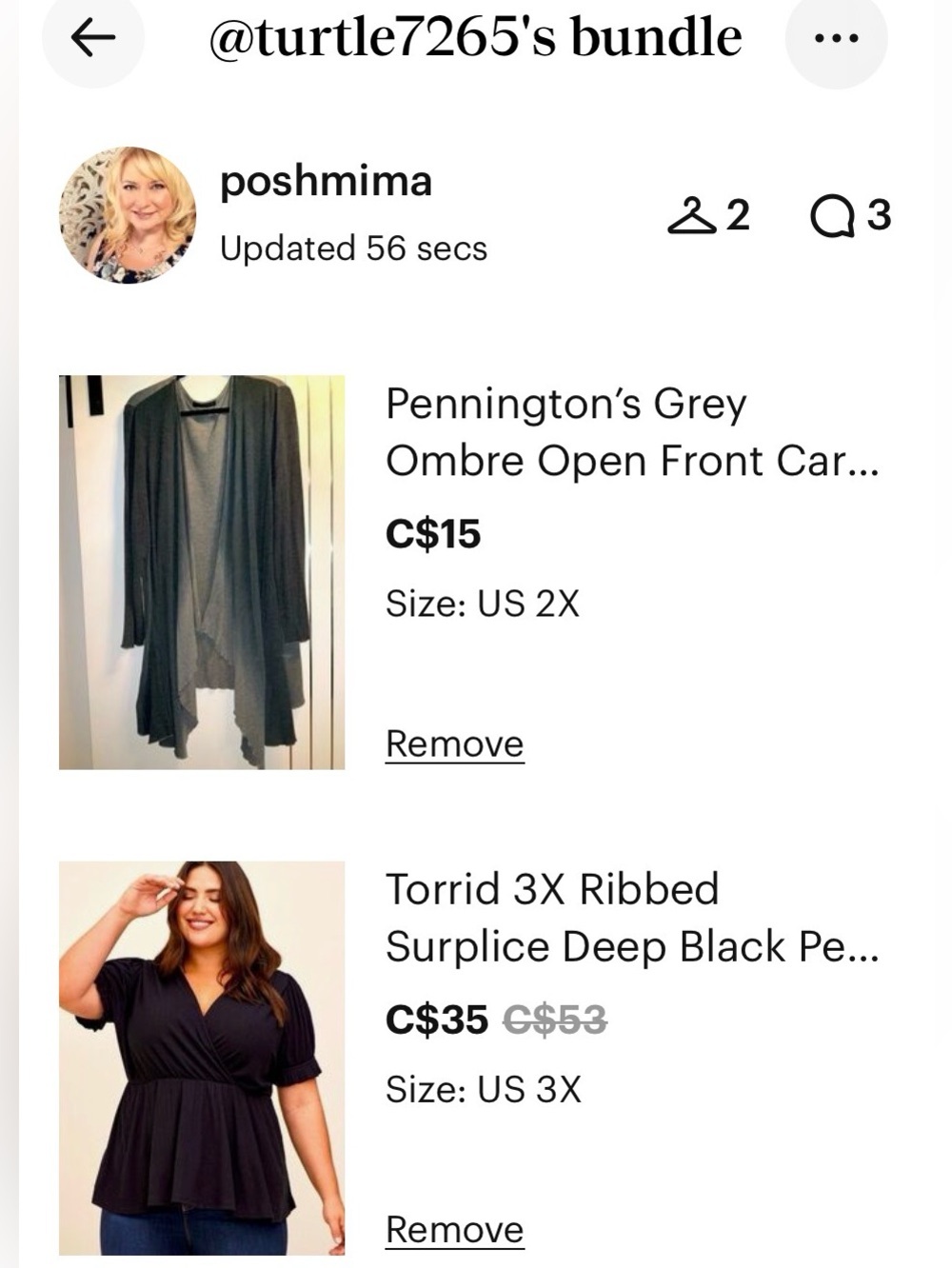 Custom bundle for Turtle7265 Ombre  Cardigan & Torrid top